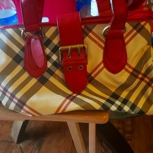 Small Burgundy & Tan Purse